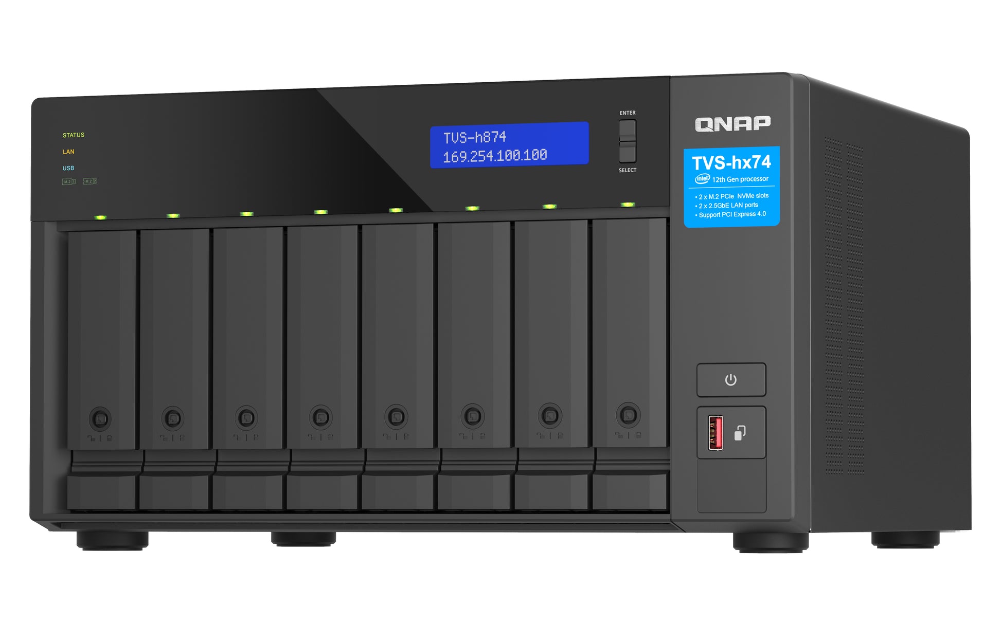 QNAP TVS-h874 TVS-h874-i5-32G Speichergerät – Intel Core i5, 32 GB RAM, 8 Bay