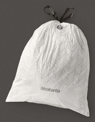 Brabantia Kehrichtsack PerfectFit – 60 l, mit Zugband, Recycling-Kunststoff, weiss, 10 Stk