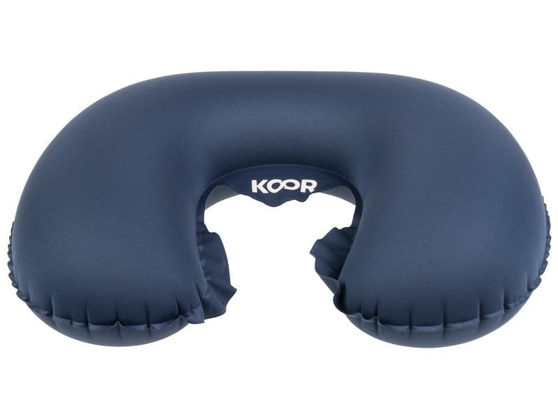KOOR Reisekissen – aufblasbar, faltbar – 310×110×360 mm – Blau – Gummi