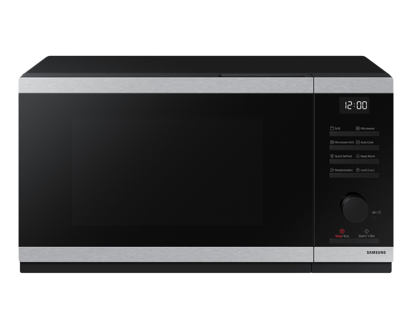 Samsung Grill-Mikrowelle MW4000D – 23 l, Keramikboden, 800 W – Schwarz/Edelstahl