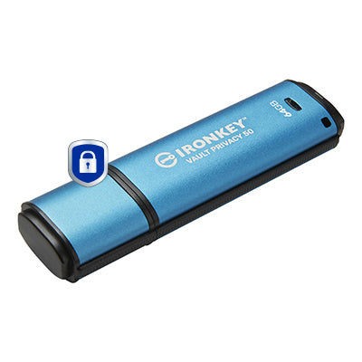 Kingston Technology Kingston IronKey Vault Privacy 50 USB-Stick – 64 GB, AES-256 Verschlüsselung, FIPS 197