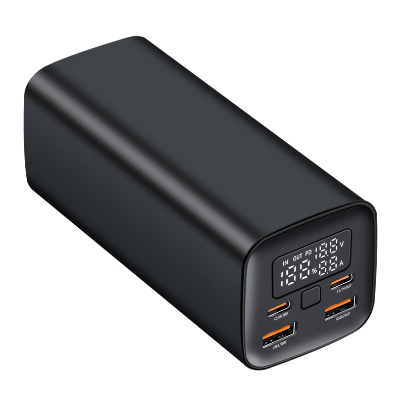 LogiLink Powerbank 20'000 mAh – 65 W PD, 2× USB-C, 2× USB-A, schwarz