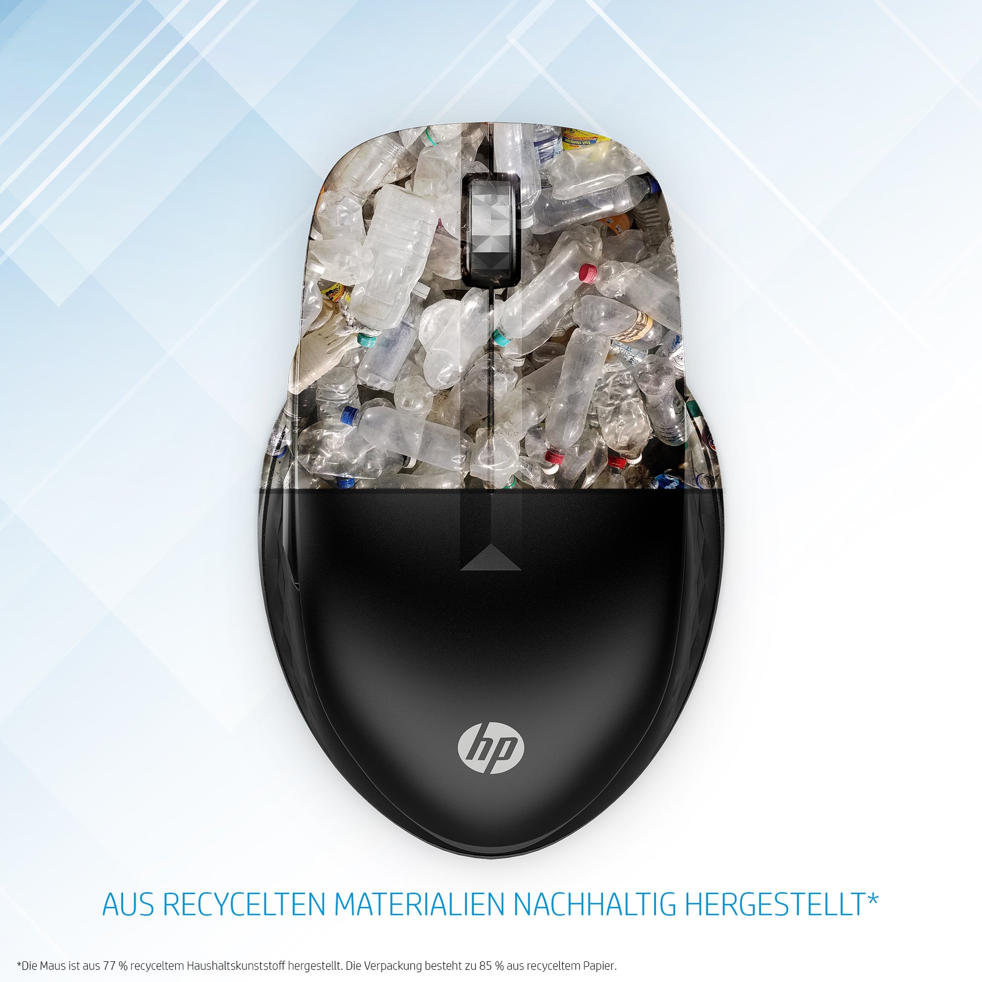 HP Maus – Kabellos (Bluetooth/2,4 GHz), 1200 DPI, beidhändig, Schwarz