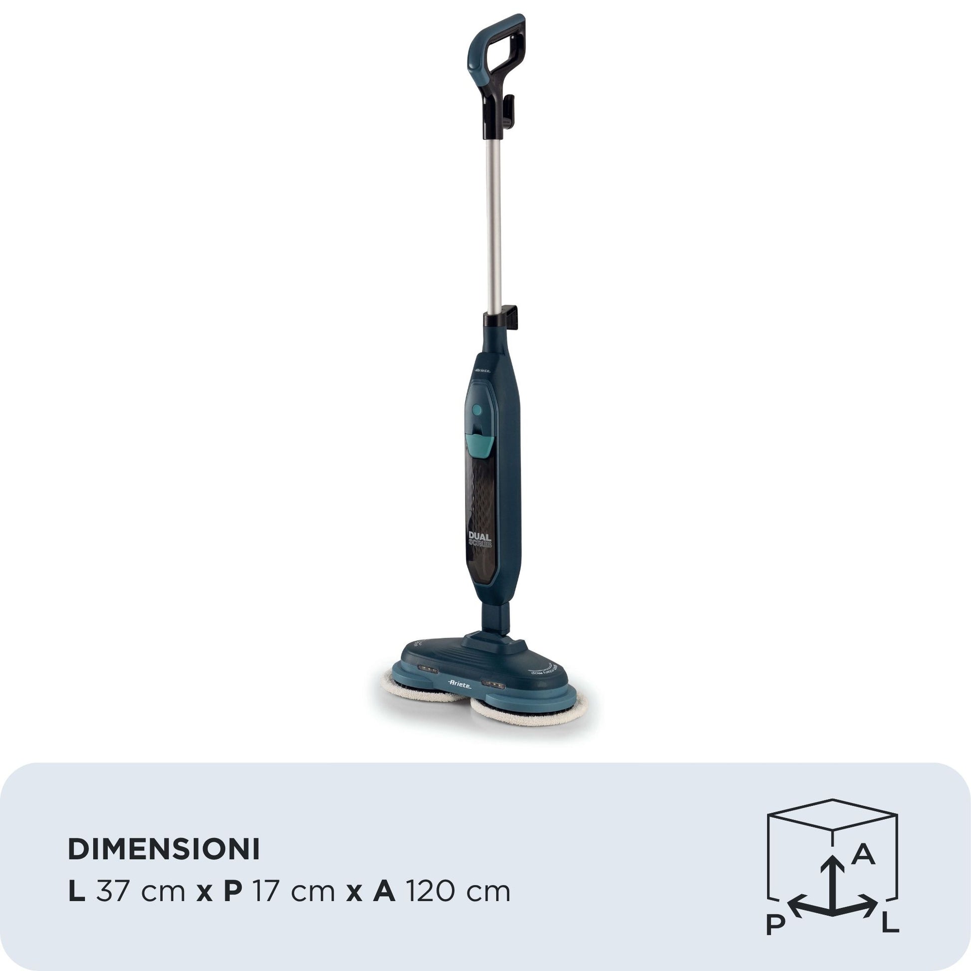Ariete Dampfmopp ARI-4178-GR – 0,4 l – Mikrofaser – Blau – 17,0 × 37,0 × 120,0 cm