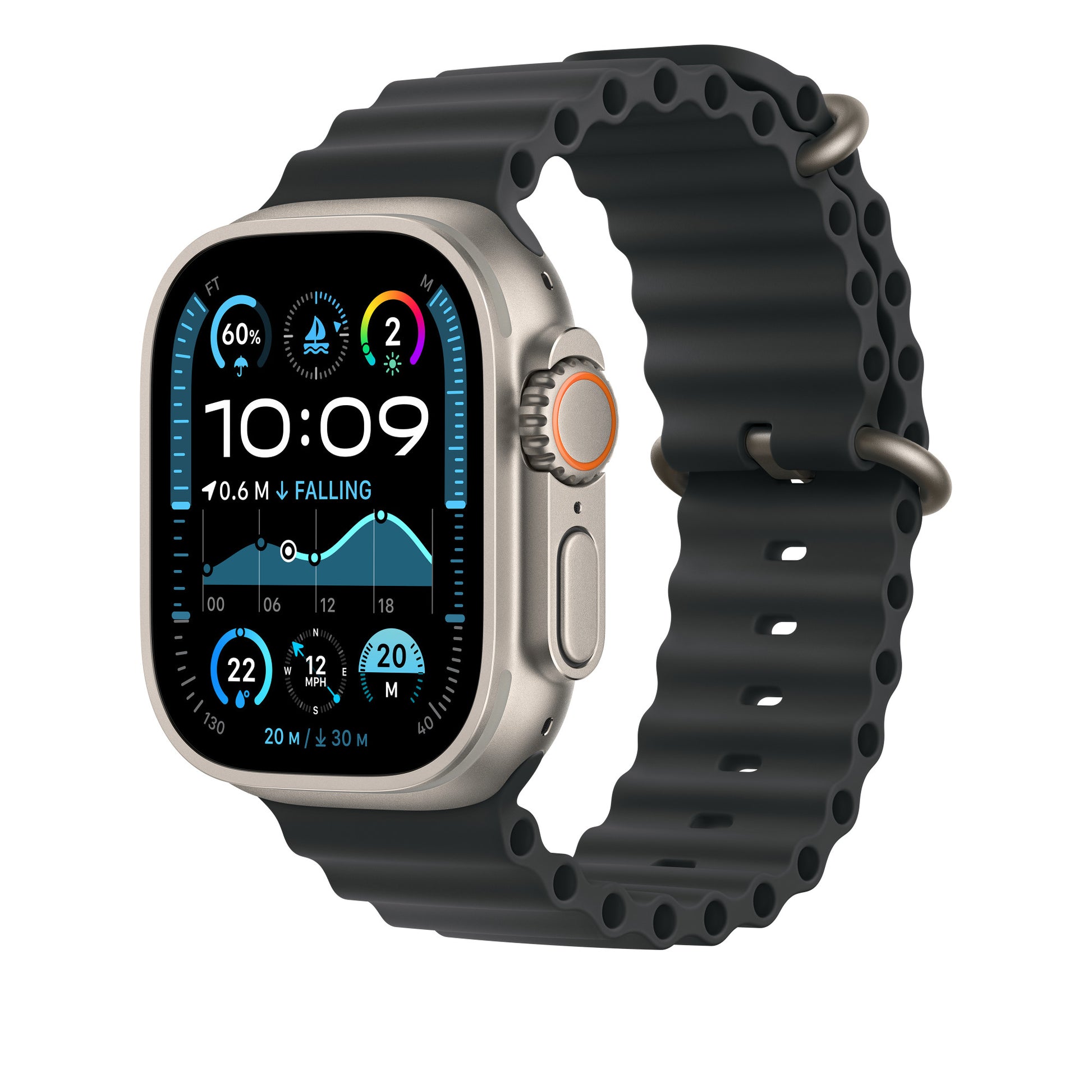 Apple Ocean Band Ext – Armband – für Apple Watch 49 mm, Grau, Elastomer (TPR)
