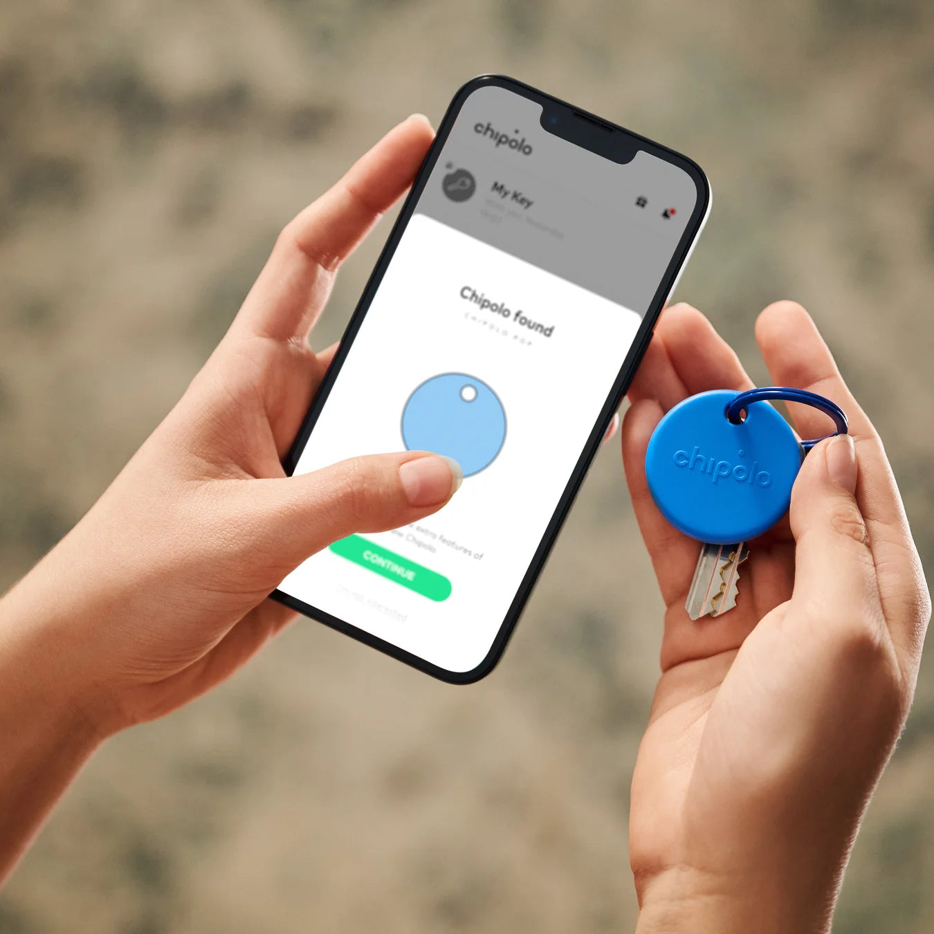 Chipolo POP – Bluetooth-Tracker – für Apple Wo ist?, Android, iOS – IP55, 90 m Reichweite – Blau