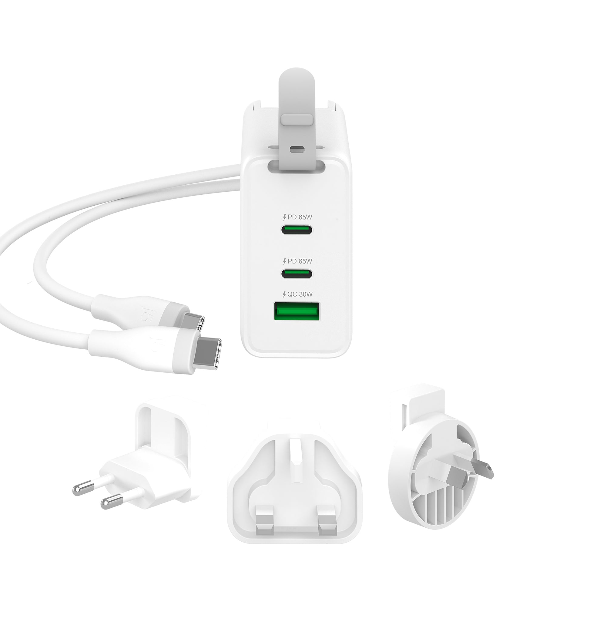 j5create Ladegerät – 65 W, 3× USB-C, GaN