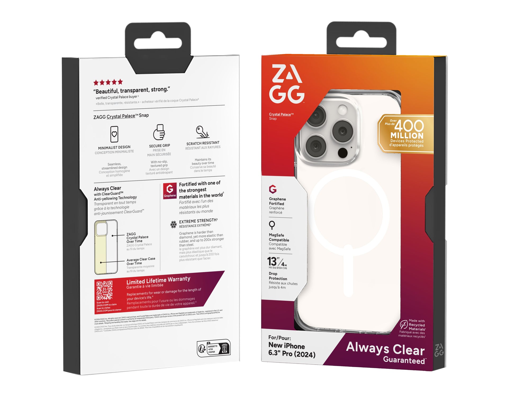 ZAGG Backcover Crystal Palace Snap – für Apple iPhone 16 Pro – transparent