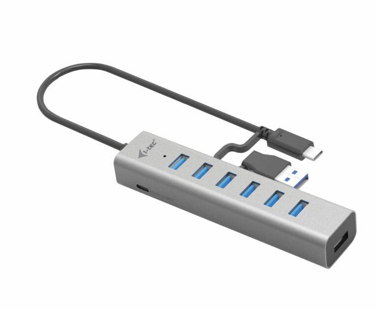 i-tec USB-Hub – USB-C, 7× USB-A, für Windows/Mac/Linux