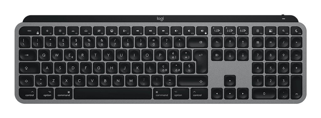 Logitech MX Keys S für Mac – Tastatur, IT-Layout (IT), Space Grey – für macOS