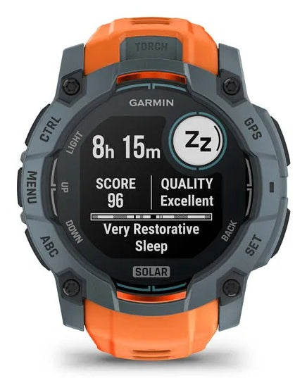 Garmin Instinct 3 Solar – GPS-Smartwatch – 50 mm, GPS, NFC, Orange, Sportarmband