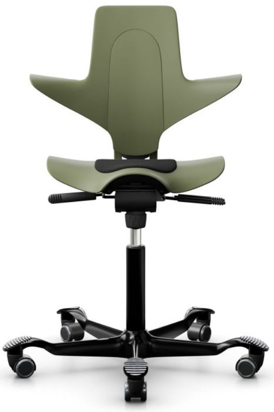 HÅG Bürostuhl Capisco Puls 8010 – 110 kg, schwarz/graugrün