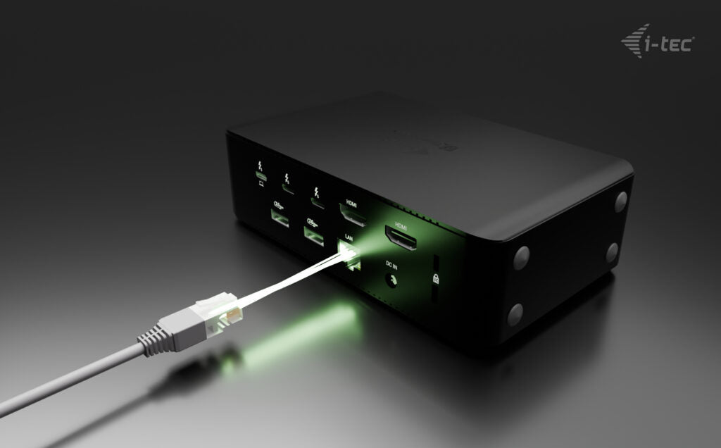 i-tec Quattro Display DS Dockingstation – Thunderbolt 5, 2× HDMI, 4× USB-A, 1× USB-C, 140 W PD, 2,5GbE