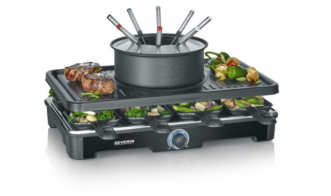 Severin Raclette RG 2347 – 8 Personen, Keramik-Grillplatte, 1400 W – schwarz