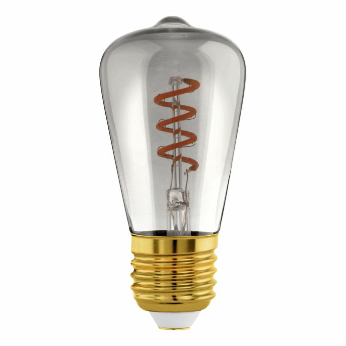 EGLO Leuchtmittel E27 ST48 – Warmweiss 2000 K, 100 lm, 4 W, dimmbar – IP20 – 1 Stk. – Schwarz, Glas