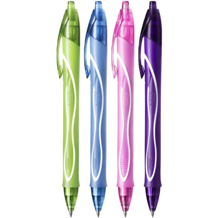 BIC Gel-ocity Quick Dry Gelschreiber – 4 Farben, 0,7 mm, schnelltrocknend, Druck, nachfüllbar