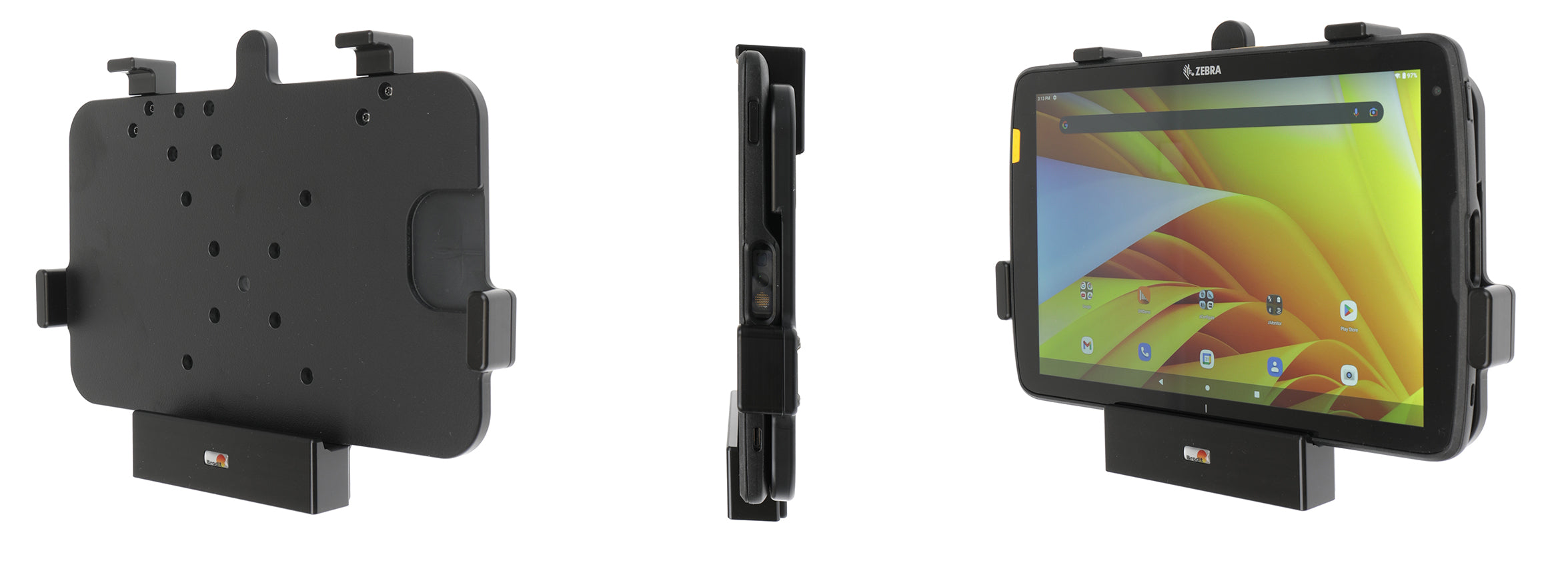 Brodit Tablet-Rahmen – für Zebra ET45 10, ET40 10 – VESA 75×75 – Schwarz