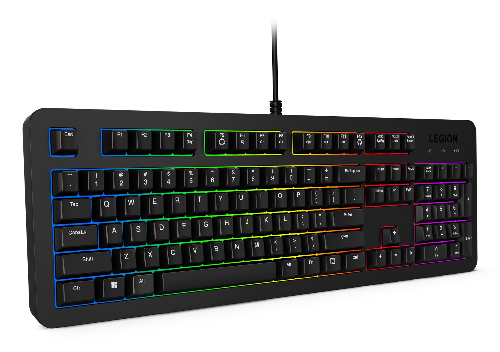 Lenovo Tastatur-Maus-Set – Membran – kabelgebunden (USB) – QWERTY (US-INT) – RGB – schwarz