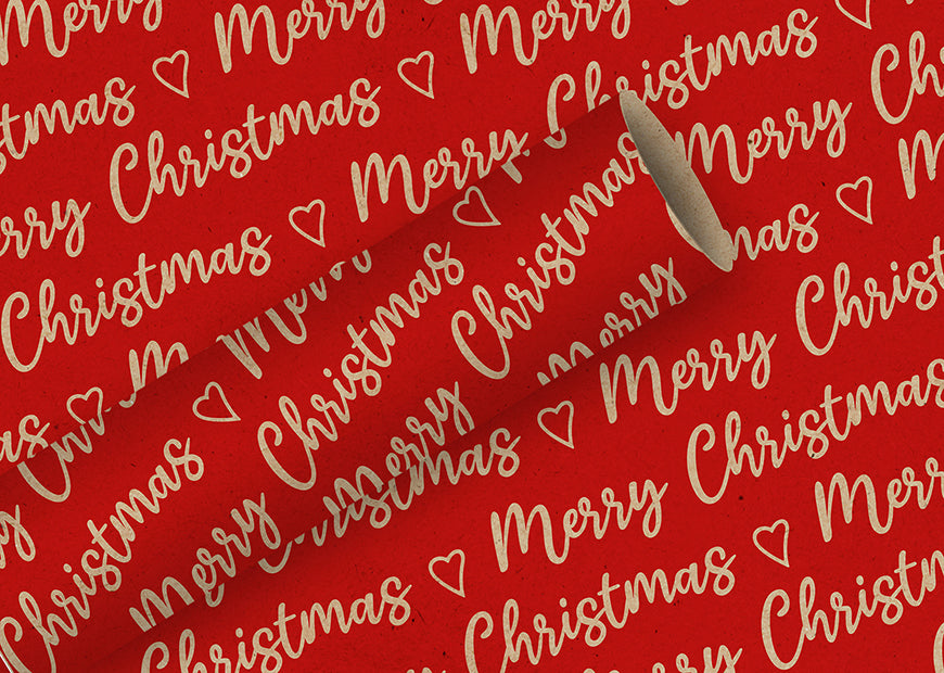 Braun + Company Geschenkpapier – Weihnachten (Allover) – Rot – 700 × 2000 mm