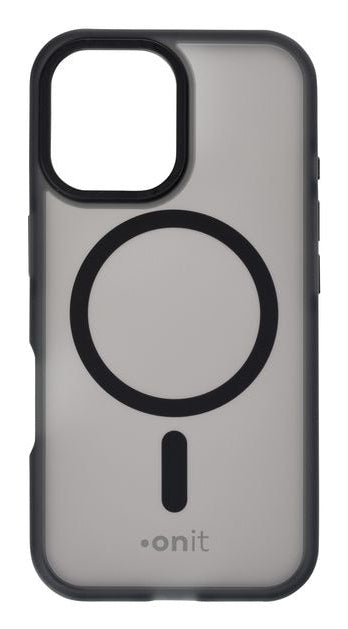 ONIT Mill.Std. Backcover – für Apple iPhone 16, MagSafe, PC+TPE+TPU, Schwarz matt, bis 3 m Sturzsicher