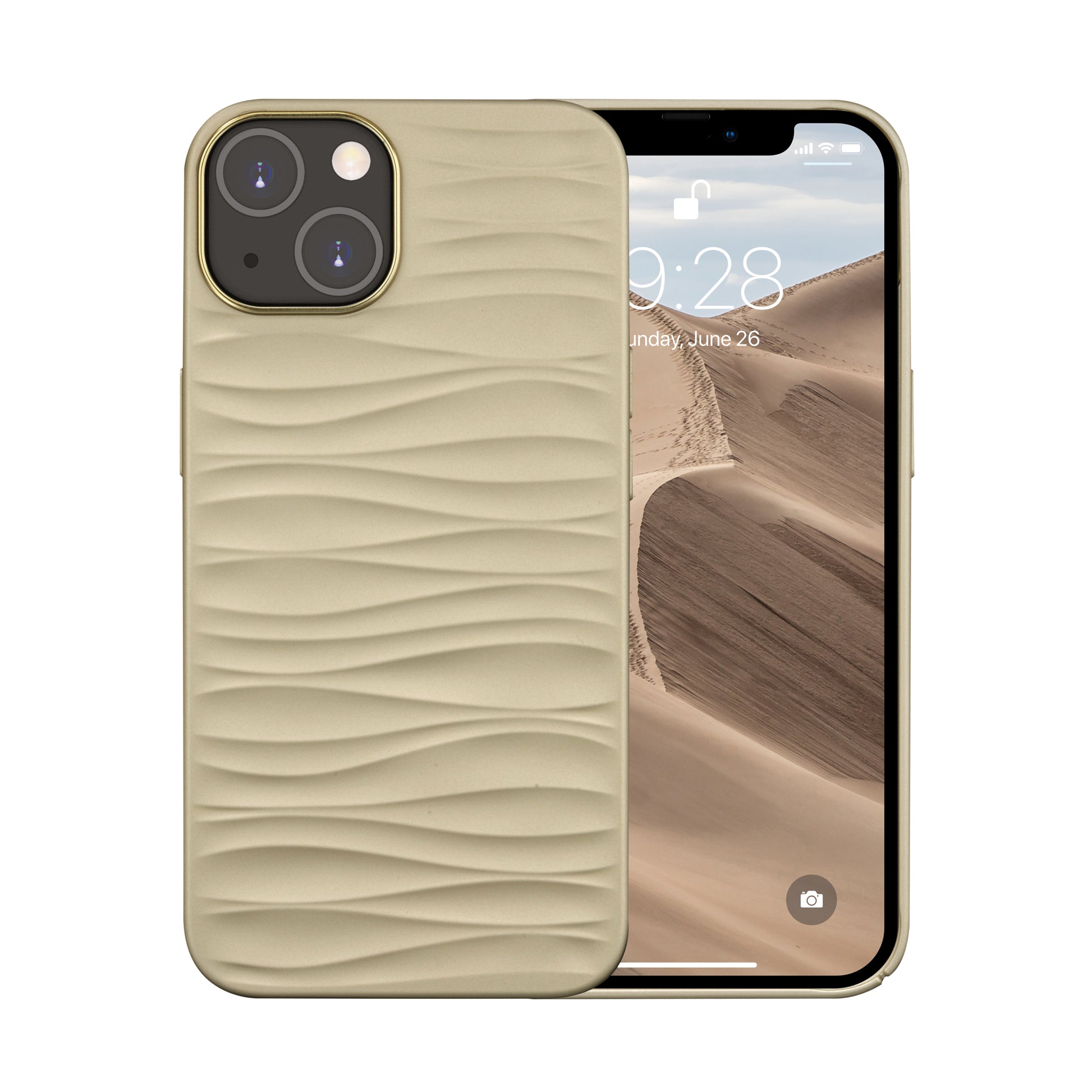 dbramante1928 Dune Backcover – für Apple iPhone 14, Recycling-Kunststoff, Sand, bis 1,2 m sturzsicher