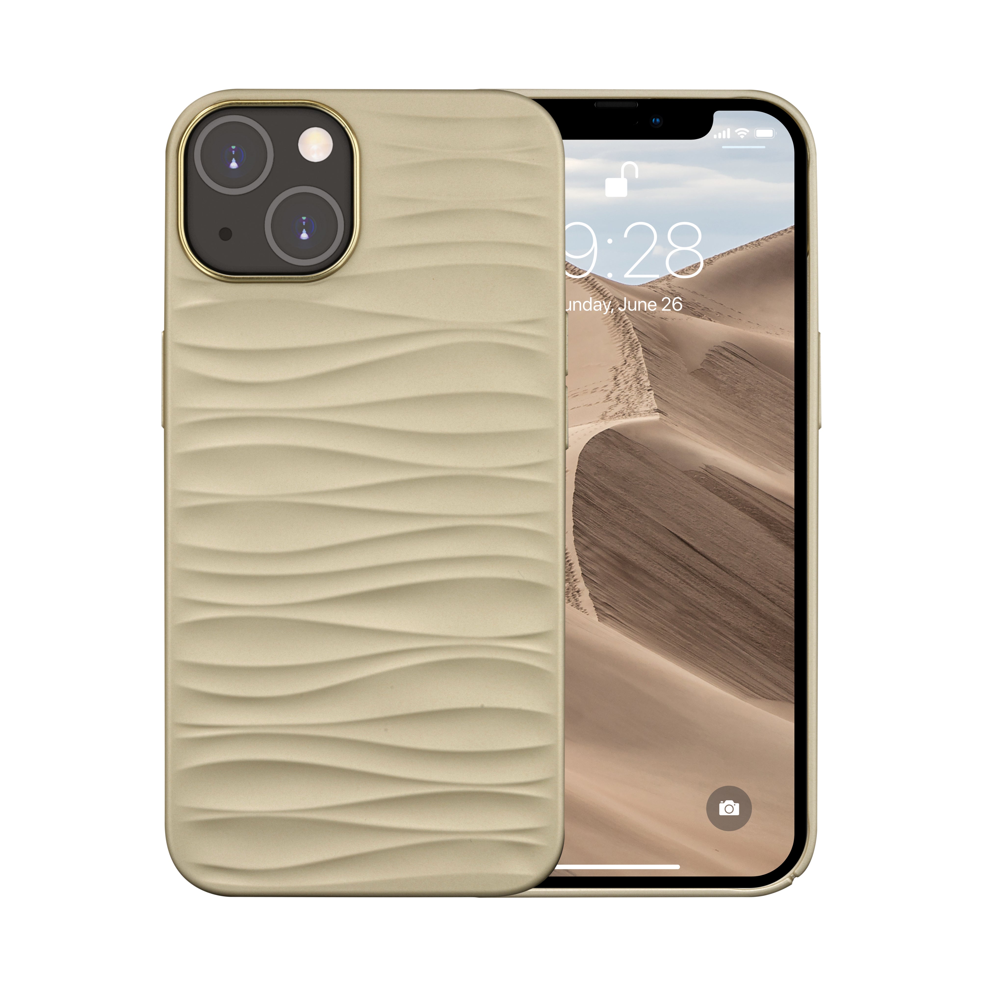 dbramante1928 Dune Backcover – für Apple iPhone 14, Recycling-Kunststoff, Sand, bis 1,2 m sturzsicher
