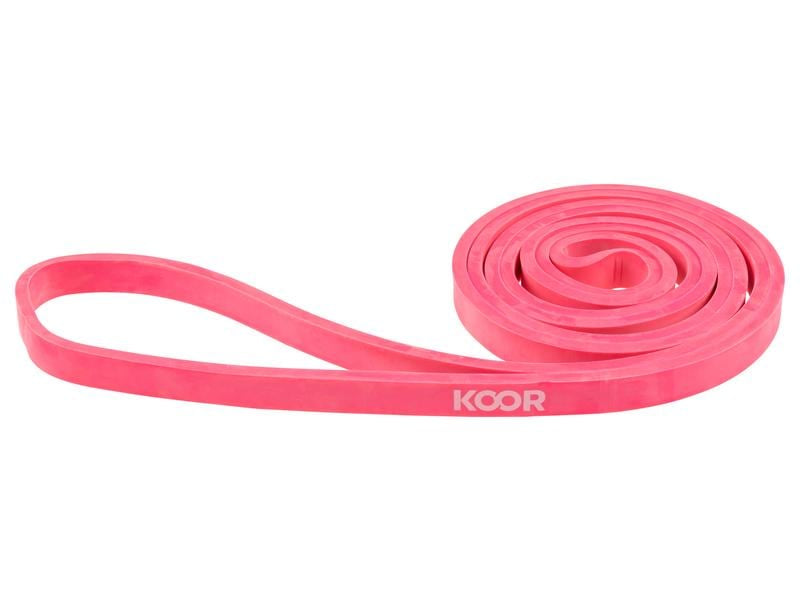 KOOR Fitnessband, F00924, 208,0 cm × 1,3 cm, Latex, Pink, sehr leicht, 7–13 kg – 1 Stück