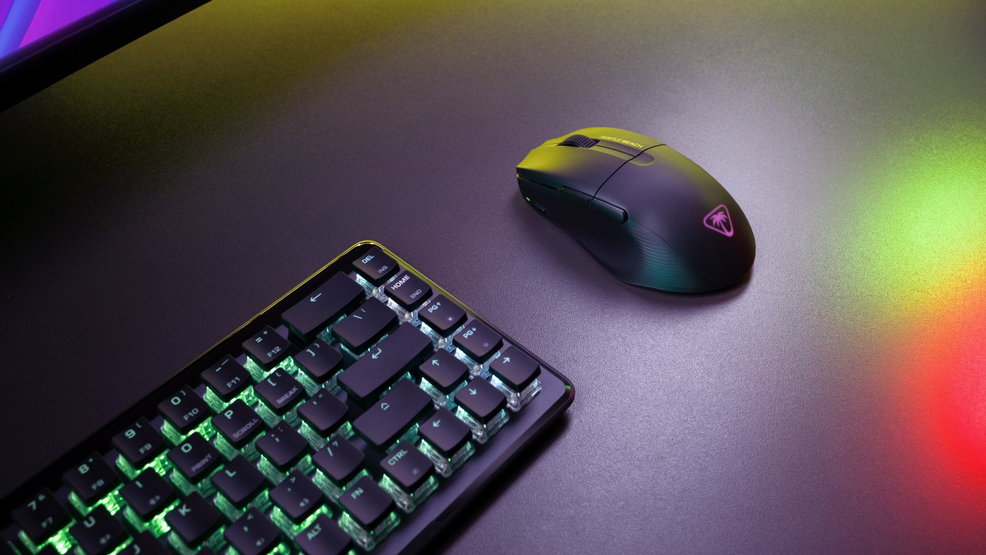Turtle Beach Pure Air Gaming-Maus – Kabellos, 26'000 dpi, AIMO-RGB, Schnellladefunktion, 54 g, Schwarz