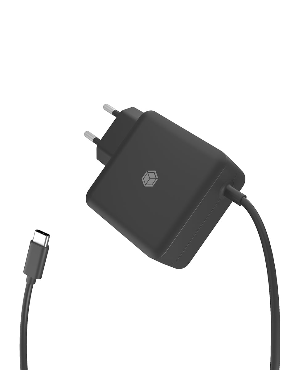 ICY BOX IB-PS111-PD USB-Wandladegerät 65 W – USB-C×1 – PD 3.0, EU-Stecker (Typ C), 1,5 m Kabel – Schwarz