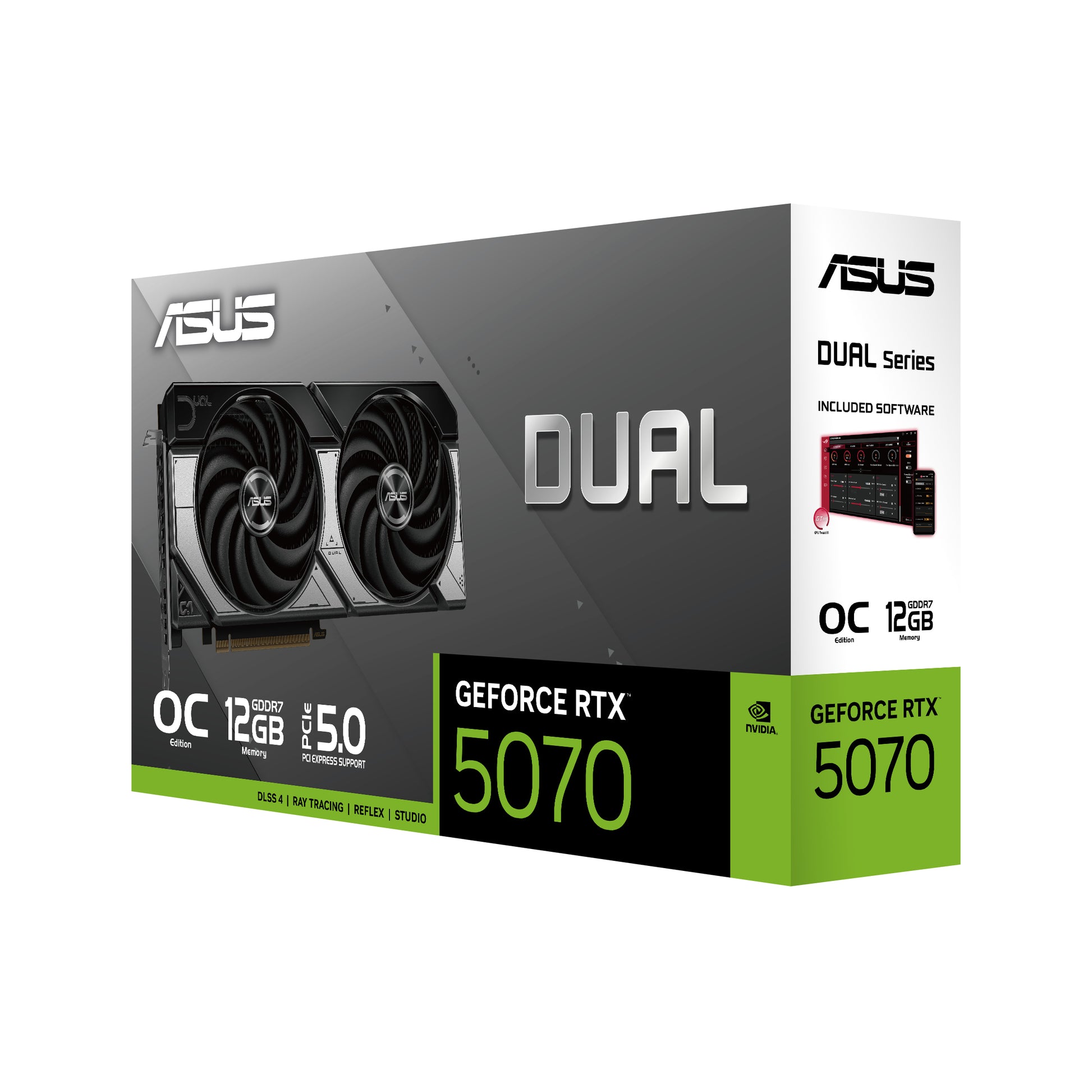 ASUS NVIDIA GeForce RTX 5070, 12 GB GDDR7, PCI Express 5.0, 3×DP/1×HDMI