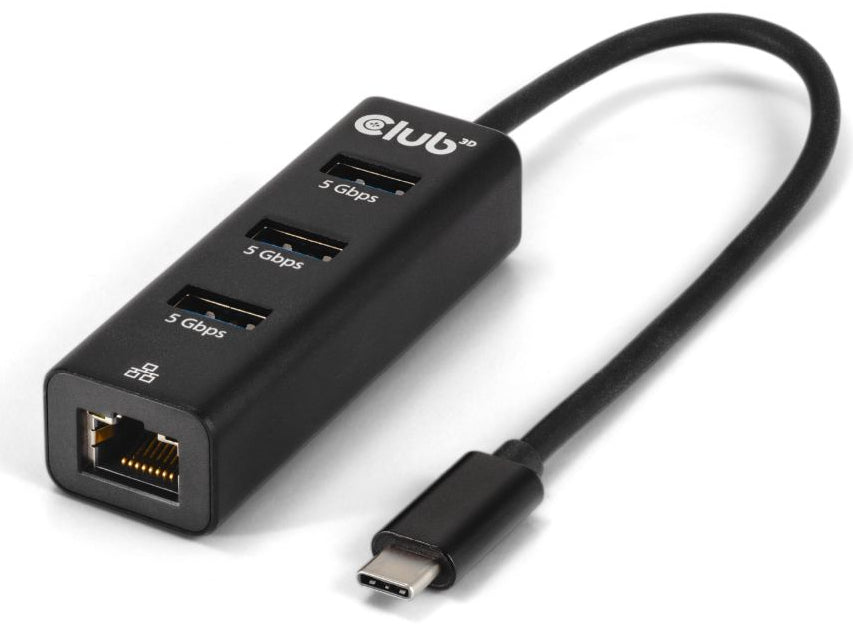 CLUB3D Club 3D CSV-1549 USB-Hub – USB-C, 3× USB-A, 12 W PD, GbE