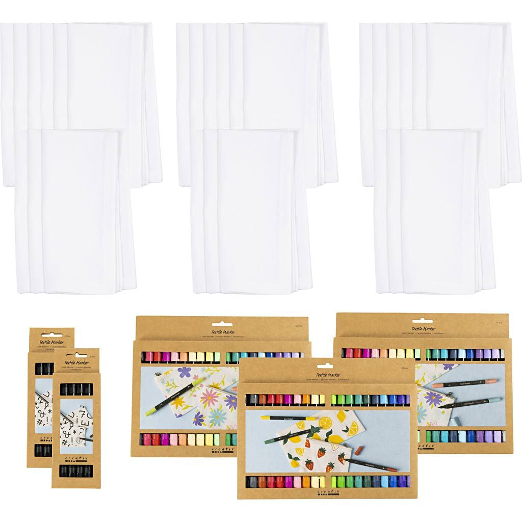 Creativ Company Stoffserviette Weiss – 42 × 42 cm, Baumwolle – 60er-Set