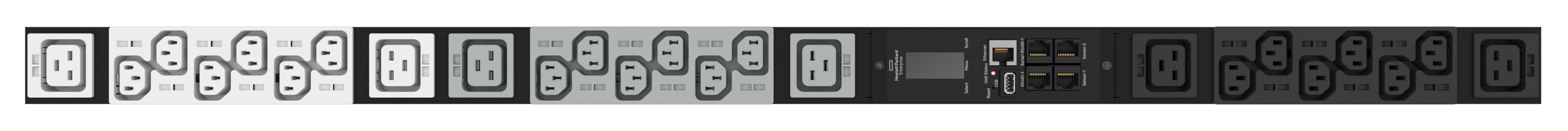 HPE G2 MTRD PDU 17,3 kVA – Messgerät, Dreiphasig, 48 A Eingang, 0U senkrecht – C13×18, C19×6 – 208 V