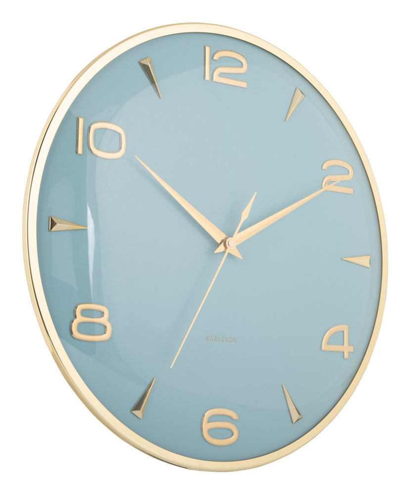 Karlsson Wanduhr Sienna Glow – Ø 40,6 cm, hellblau, Metall
