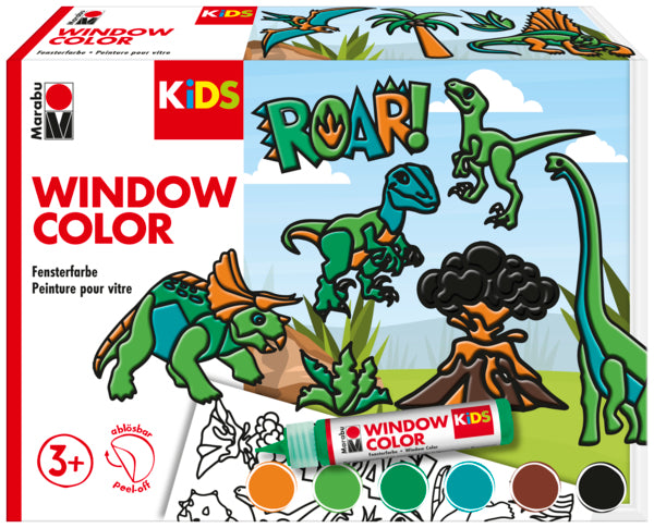 Marabu Window Color Fenstermalfarbe – Mehrfarbig, Transparent – 6×25 ml (150 ml) – für Folie, Glas, Kachel