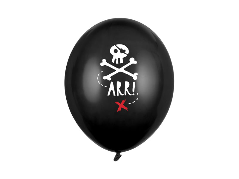 PartyDeco Piraten Luftballons – Schwarz – Ø 30 cm – Latex – 6 Stk