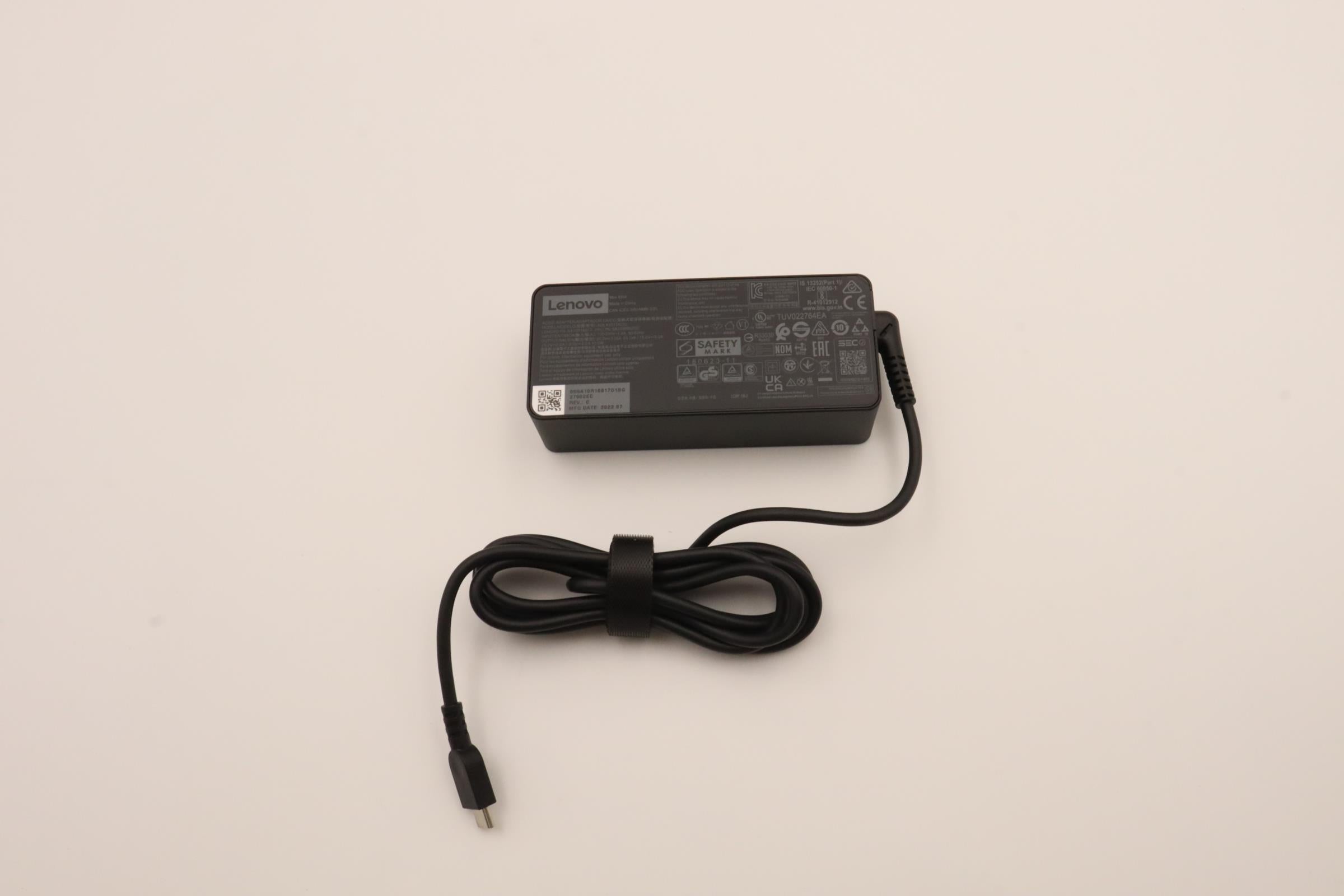 Lenovo 5A10W86250 Netzteil 65 W – 5–20 V, 3,25 A – für Lenovo-Laptops – schwarz