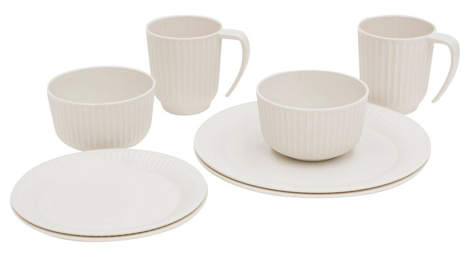 Outwell Geschirr-Set Delish – 8-teiliges Set, 500 ml, Kunststoff (PP), spülmaschinenfest, mikrowellengeeignet