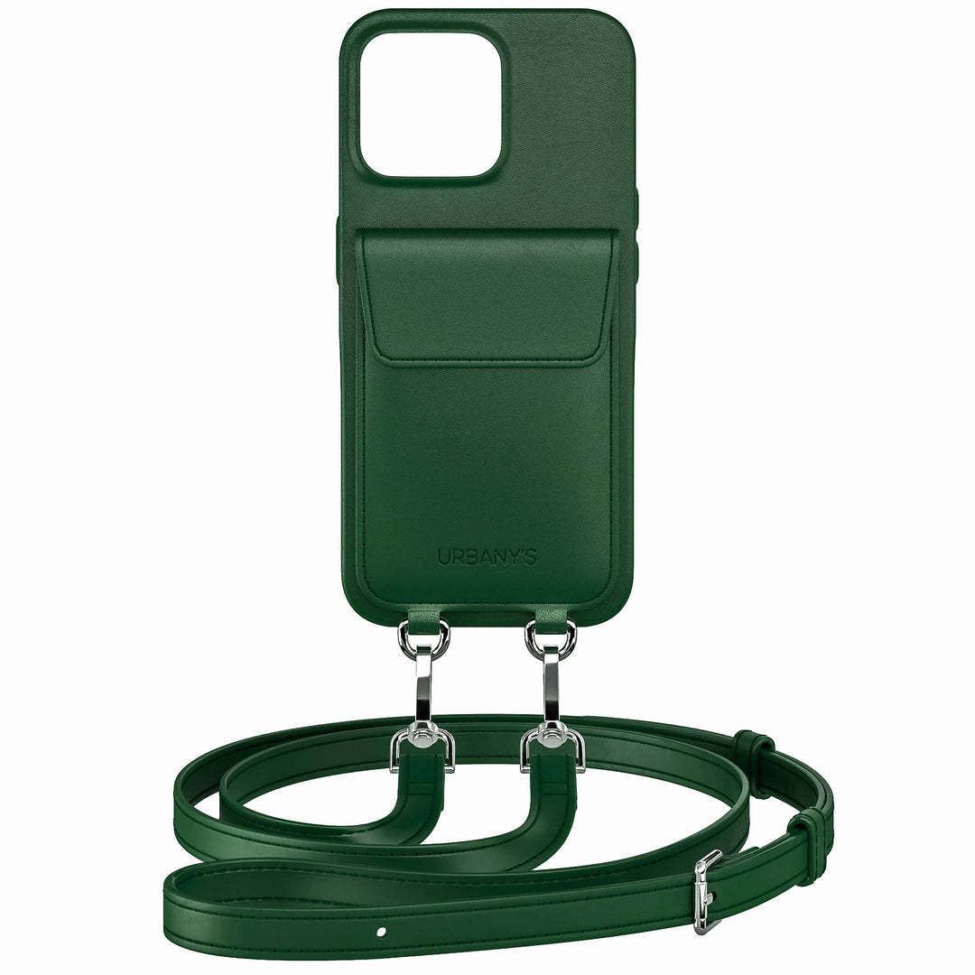Urbany's Necklace-Hülle – für Apple iPhone 17 Pro Max – grün – mit Kartenfach, mit Kordel