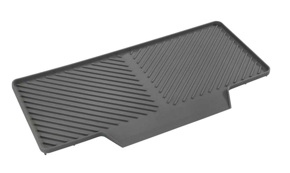 WENKO Abtropfmatte 20 × 40 × 3 cm, Kunststoff, Grau