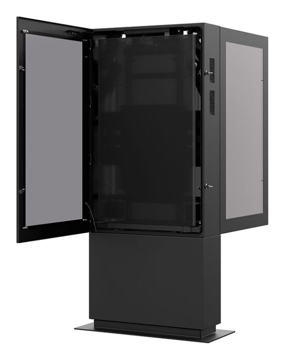 Hagor Bodenständer – 50–55" – Diebstahlsicherung, mit Belüftung – für Hochformat-Displays – SOPK 55, Schwarz