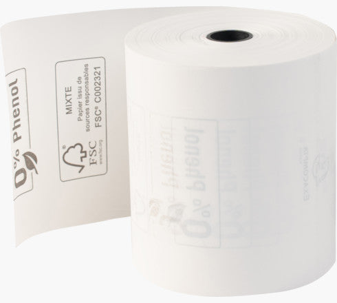 Exacompta Thermorolle 80 × 72 × 12 mm, 76 m, 52 g/m², phenolfrei, weiss