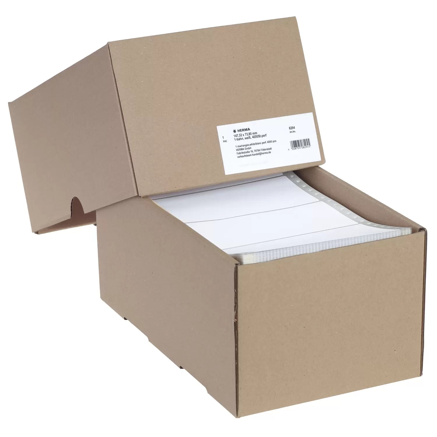 HERMA Druckeretiketten, 147 mm × 74 mm, weiss, Papier, permanent, 4000 Etiketten