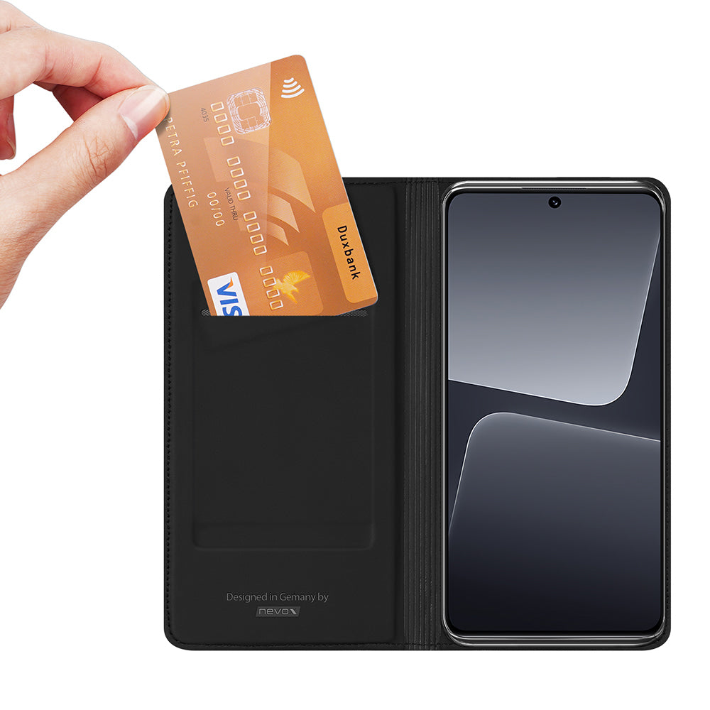 Nevox Vario Series Folio – für Xiaomi 13, mit Ständer, 1 Kartenfach, PU+TPU, Schwarz