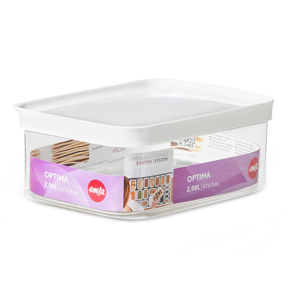 EMSA Vorratsdose 2 L, 22,5 × 16 × 9,1 cm, Kunststoff, Transparent