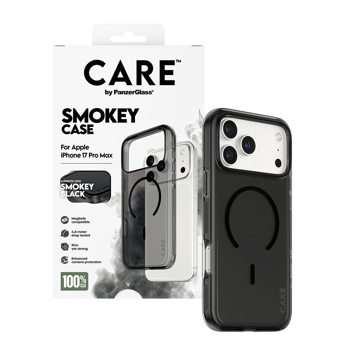 PanzerGlass Backcover – für Apple iPhone 17 Pro Max – semitransparent – MagSafe-kompatibel