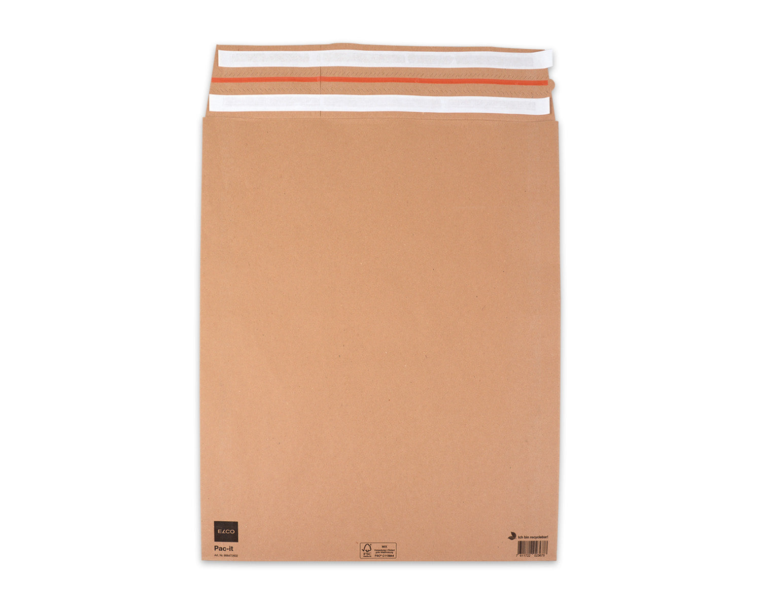 Elco Papierversandtasche – 450 × 545 × 80 mm, Seiten- und Bodenfalte, Braun, Einsteckverschluss – 100 Stück