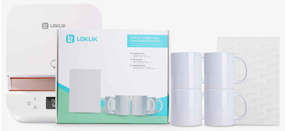 LOKLiK Becher – 4er Set, 325 ml, Keramik, Weiss