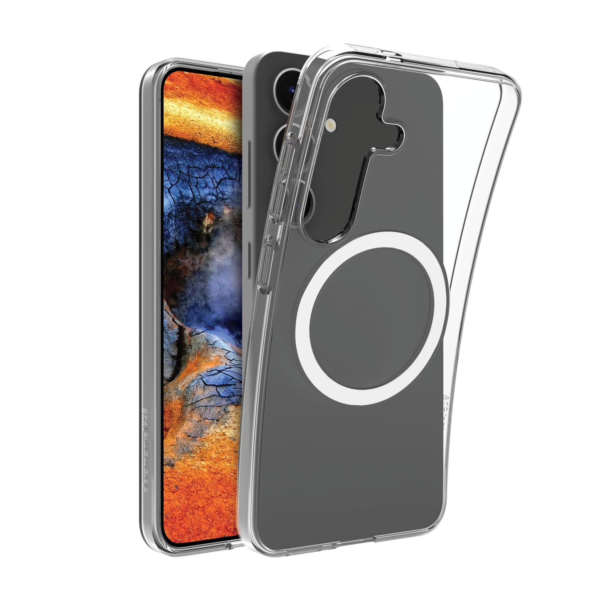 dbramante1928 Greenland Pro Qi2 Backcover – für Samsung Galaxy S25, Transparent, bis 1,2 m sturzsicher