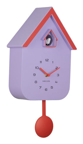 Karlsson Dupla Color Kuckucksuhr – 21,5 × 41 × 8,5 cm, rot, Kunststoff